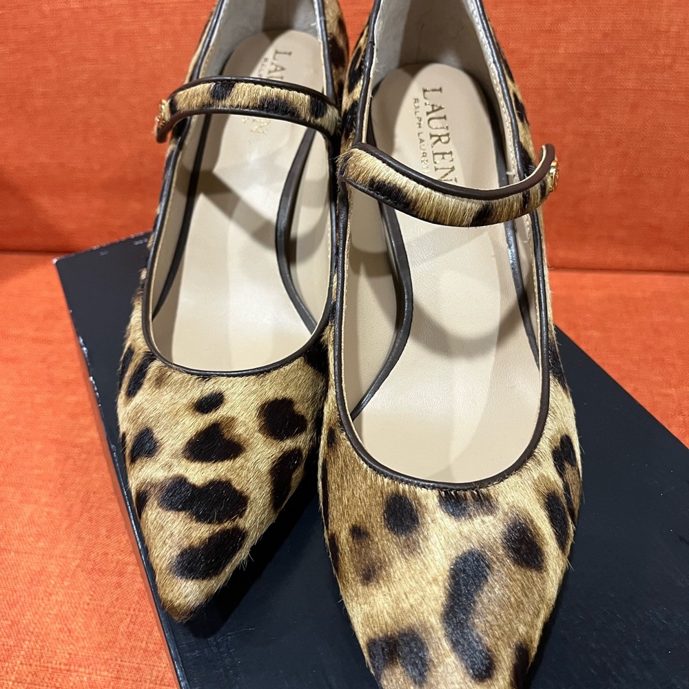 Lauren Ralph Lauren Leopard Print Heels NWT - Picture 4 of 8